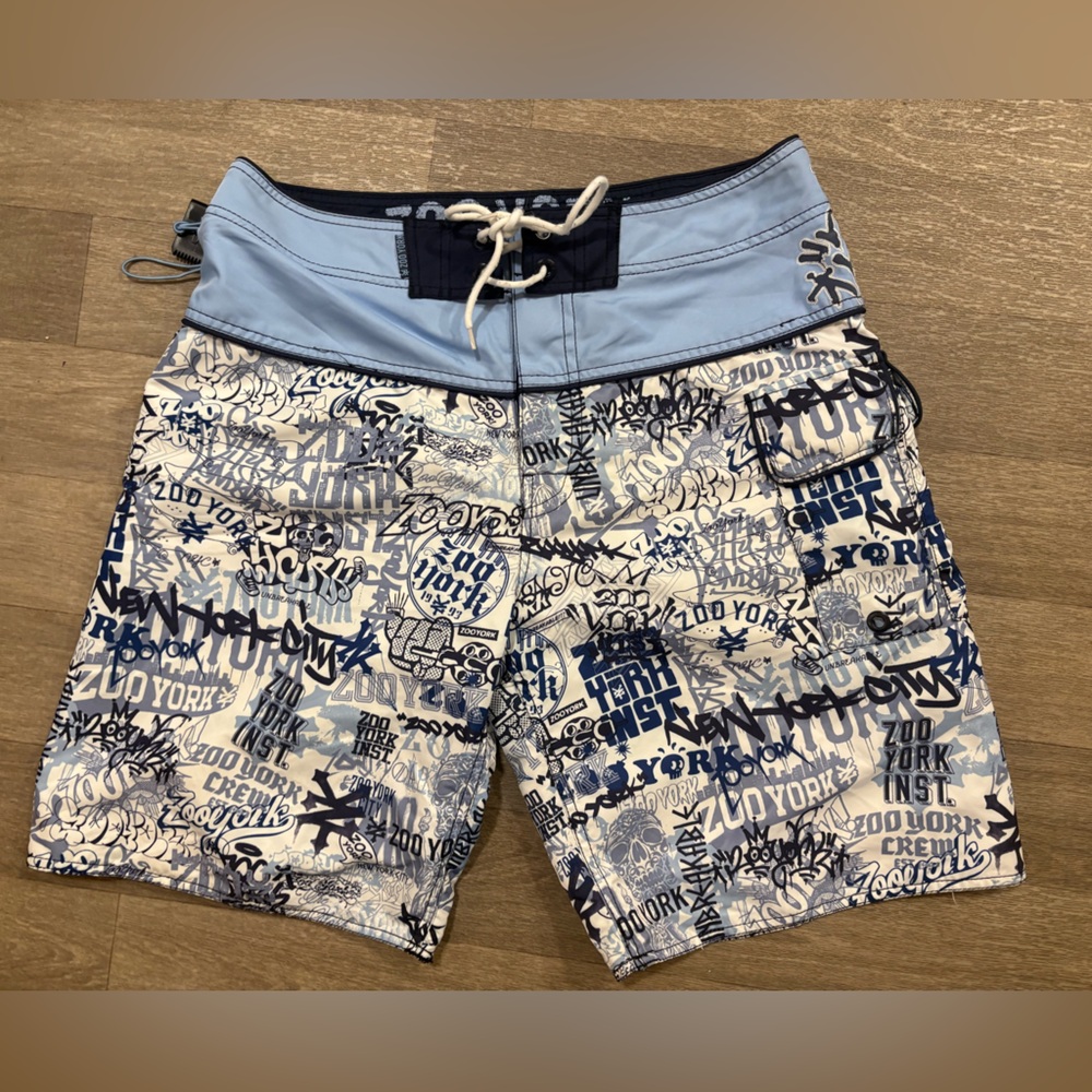 Zoo York vintage Swim Surf Trunks board shorts bottle opener/wax size 33
